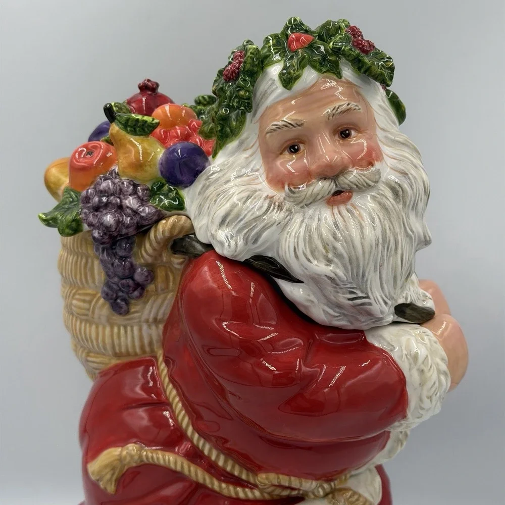 Department 56 Christmas Santa Claus‎ Cookie Jar Peggy Toole 2001 Hand Painted